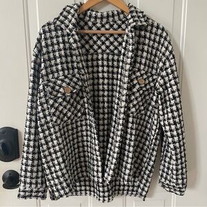 Black and White Checkered Women's Jacket